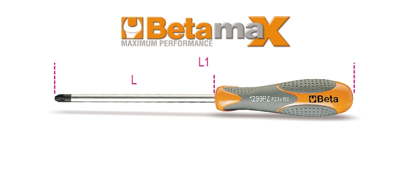 Beta Schroevendraaier voor kruiskop Pozidriv® - Supadriv® schroeven 1299PZ 2 - 012990006