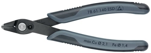 Knipex Elektronicazijsnijtang | lengte 140 mm | facet nee | gebruineerd | 1 stuk - 78 61 140 ESD 78 61 140 ESD