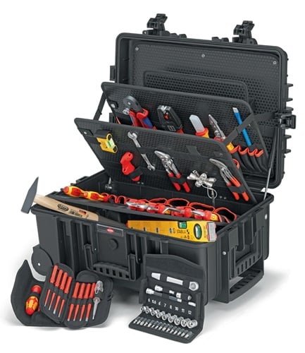 Knipex Gereedschapskoffer | 63-delig | koffer van slagvast polypropyleen | voor elektriciens | 1 stuk - 00 21 37