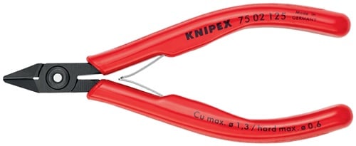 Knipex Elektronicazijsnijtang | lengte 125 mm model 0 | facet ja | 1 stuk - 75 02 125
