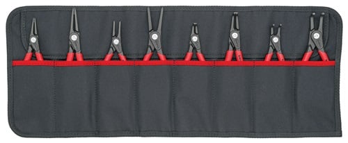 Knipex Set borgringtangen | 8-delig in roltas | 10-60 mm | 1 stuk - 00 19 58 V02 00 19 58 V02