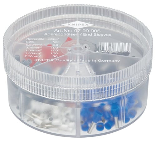 Knipex Adereindhulzenbox | 400-delig 0,5-2,5 mm² kunststof box | 1 stuk - 97 99 906 - 97 99 906