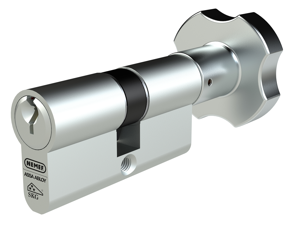 Nemef Dubbele europrofielknopcilinder 133/9P | 3 sleutels | gelijksluitend | BW | 90,5 mm - A000391622