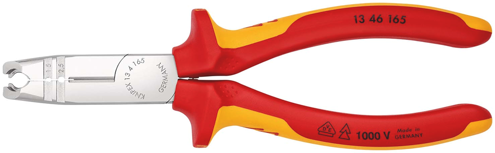 Knipex Ontmantelingstang geïsoleerd | Meer-componentengrepen | VDE-getest | Verchroomd | Lengte 165 mm - 13 46 165 SB