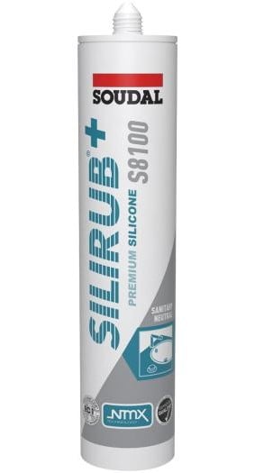 Soudal Silirub+ S8100 Neutraal | Sanitairkit | Tranparant/Grijs | 300 ml - 135729