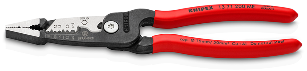 Knipex WireStripper metrisch model | Kunststof bekleed | Zwart geatramenteerd | Lengte 200 mm - 13 71 200 ME SB