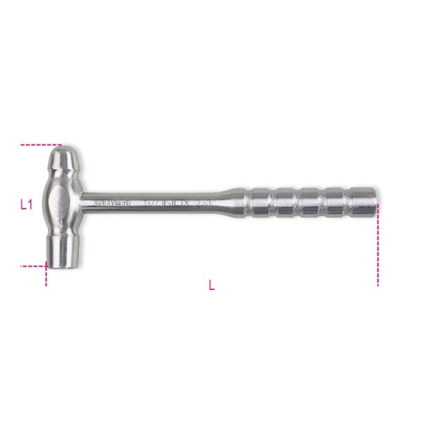 Beta 1377INOX 230 Bolbankhamers | ronde koppen | voor koper en tinsmederijen | vervaardigd uit roestvast staal - 013770623 013770623