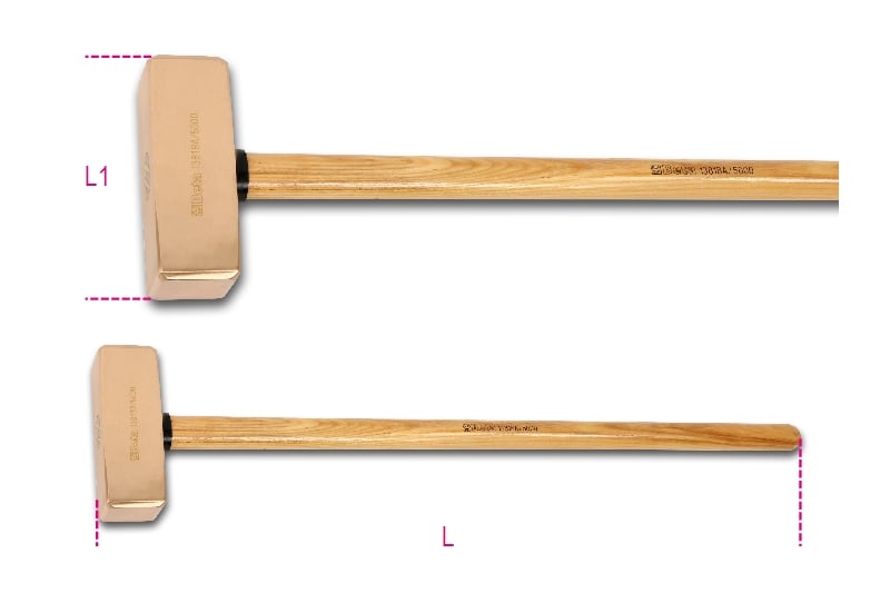 Beta Sparkproof sledge hammers, wooden shafts 1381BA 8000 - 013810858