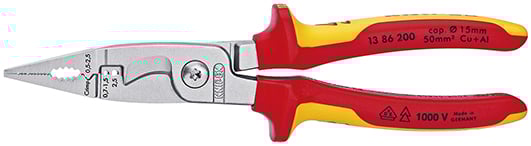 Knipex Elektro installatietang verchroomd 200 mm - 1386200