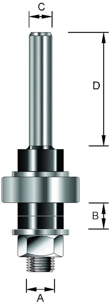 ENT Freesspindel met lager 6.35mm opname gat, Kolf 12mm - 7914001