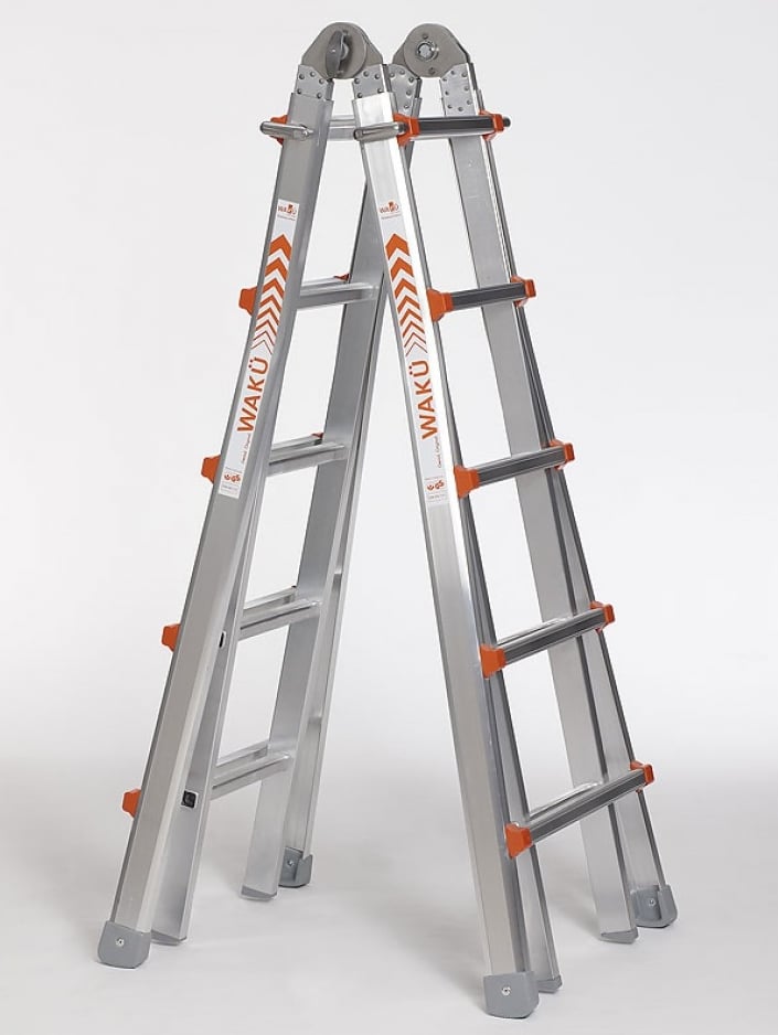 Waku Professionele telescopische vouwladder 4x5 treden Waku - 1413800102