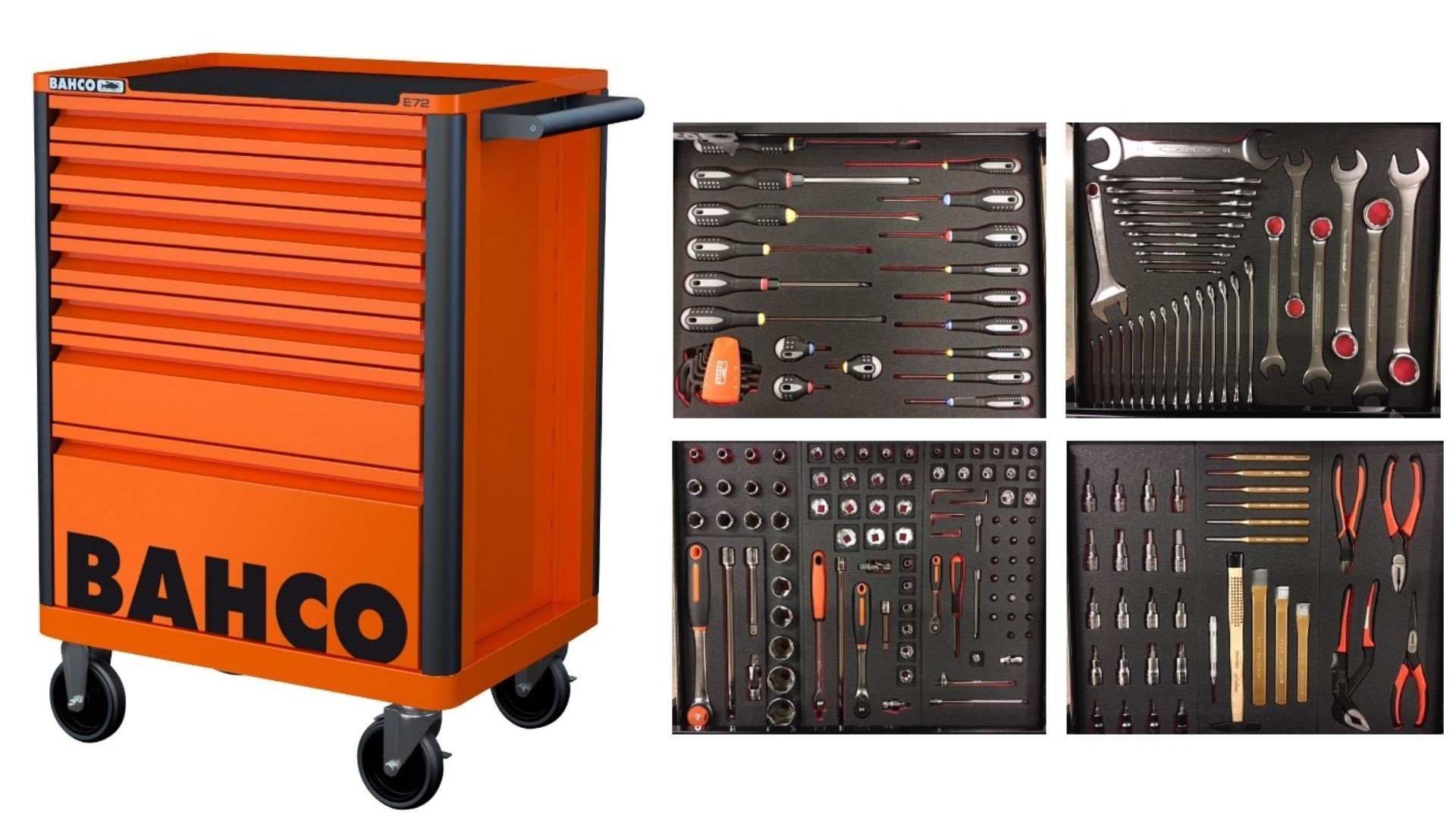 Bahco 1472K7-FULL4 | Gereedschapswagen | Oranje | 190-delig 1472K7-FULL4