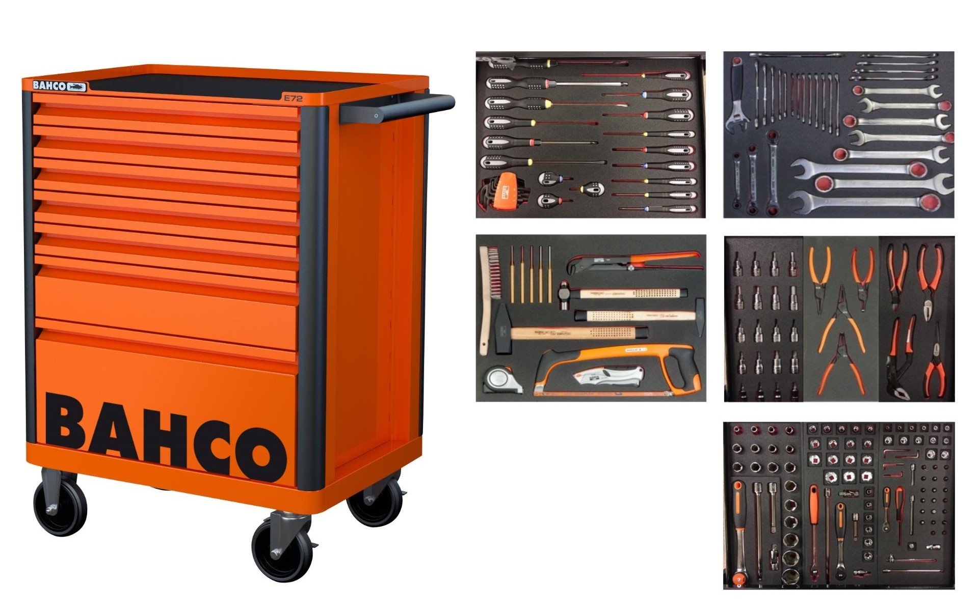 Bahco 1472K7-FULL5 | Gereedschapswagen | Oranje | 193-delig 1472K7-FULL5