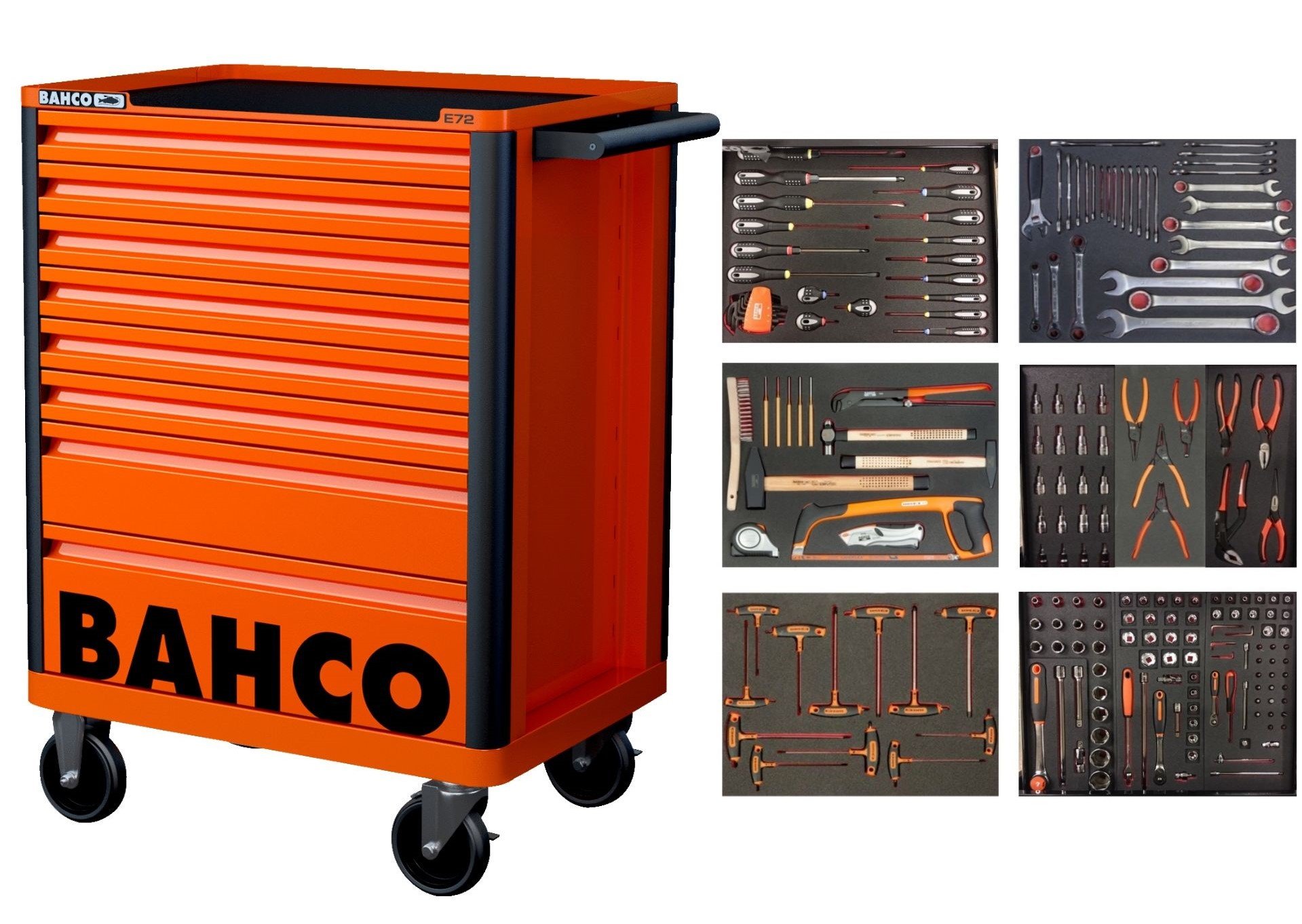 Bahco 1472K8-FULL6 | Gereedschapswagen | Oranje | 205-delig 1472K8-FULL6
