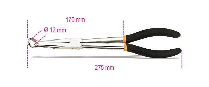 Beta Bougiekap tang, lange bekken, dubbele PVC handgreep 1474DL - 014740015