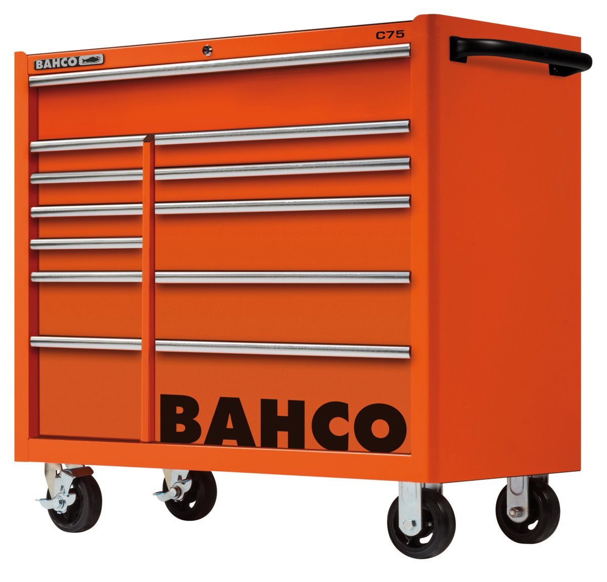 Bahco Gereedschapswagen &apos;classic&apos; C75 40" met 12 lades | zwart | 1100 mm x 501 mm x 50 mm 1475KXL12BLACK