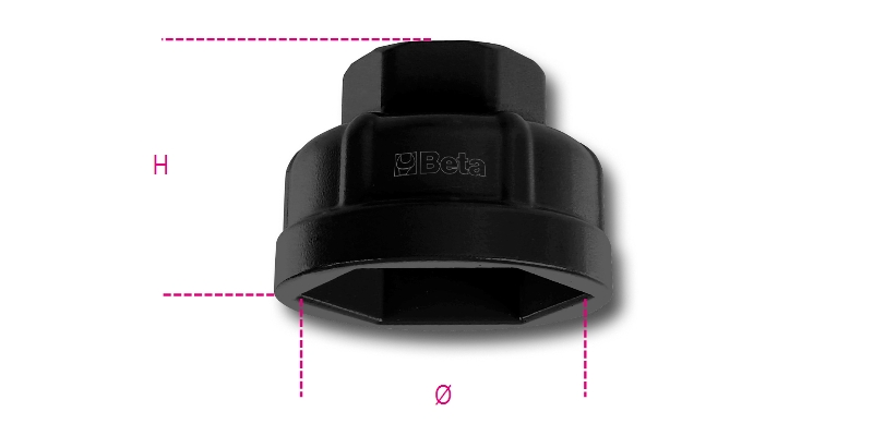 Beta Zeskant dopsleutels voor oliefilterhouders 1493AL/CF 38 - 014930438