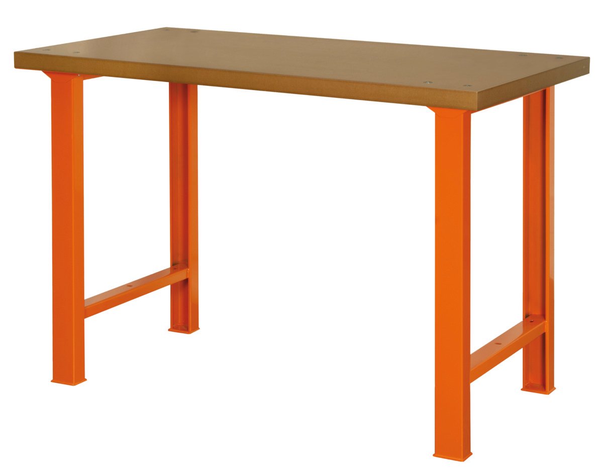 Bahco Werkbank | heavy-duty | met MDF werkblad | 4 poten | oranje | 1500 mm x 750 mm x 1030 mm - 1495WB15TD