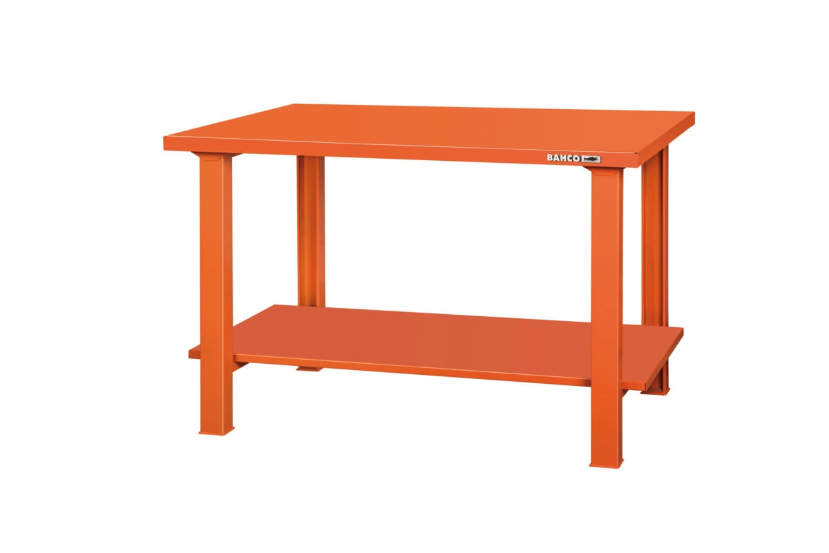 Bahco Werkbank | heavy-duty | met stalen werkblad | 4 poten | oranje | 1500 mm x 750 mm x 1030 mm 1495WB15TSBT