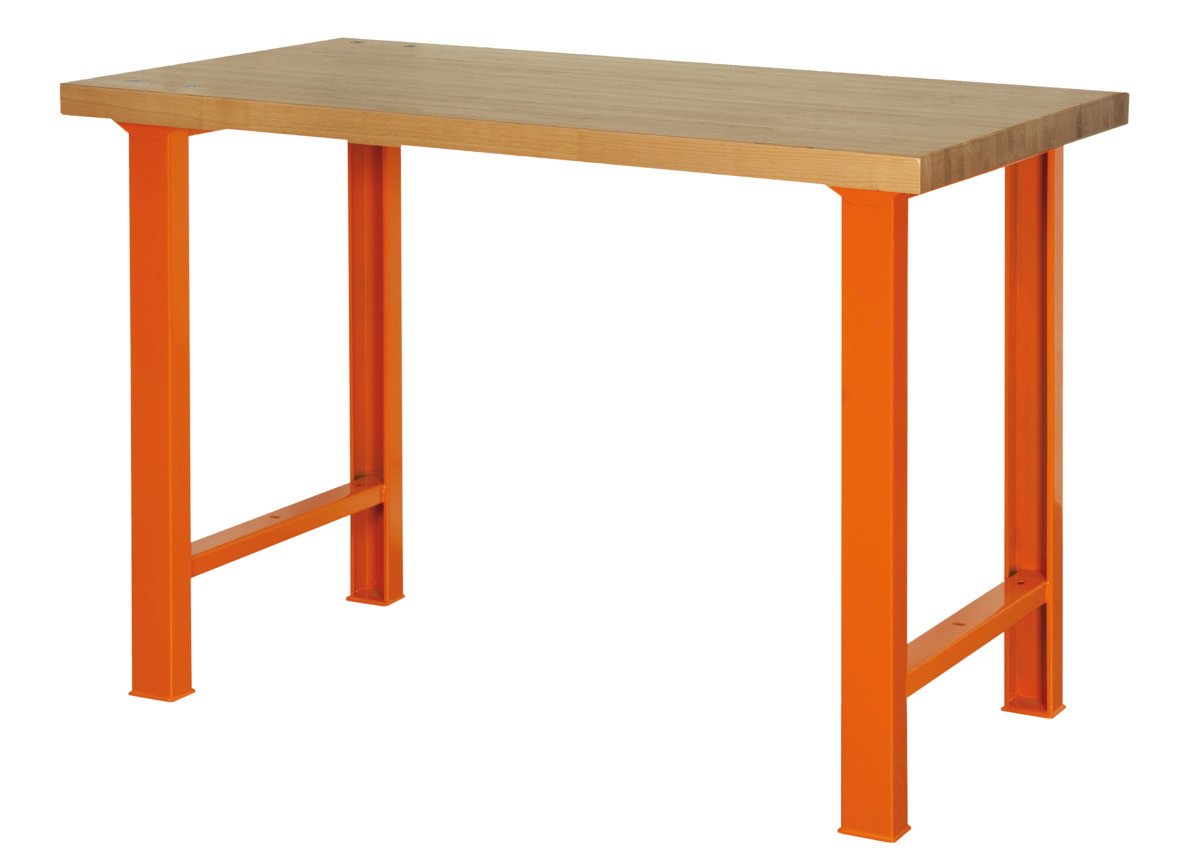 Bahco Werkbank | heavy-duty | met houten werkblad | 4 poten | grijs | 1500 mm x 750 mm x 1030 mm - 1495WB15TWGR