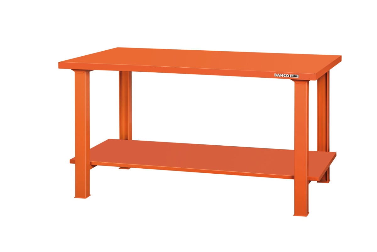 Bahco Werkbank | heavy-duty | met stalen werkblad | 4 poten | en onderblad | blauw | 1800 mm x 750 mm x 1030 mm 1495WB18TSBLBT