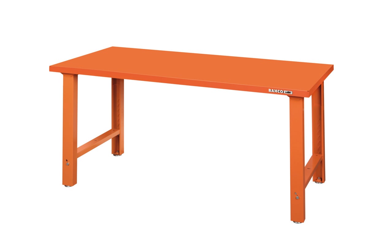 Bahco Werkbank | heavy-duty | met stalen werkblad | 4 poten | in hoogte verstelbaar | blauw | 1500 mm x 750 mm x 1030 mm 1495WBAH15TSBL