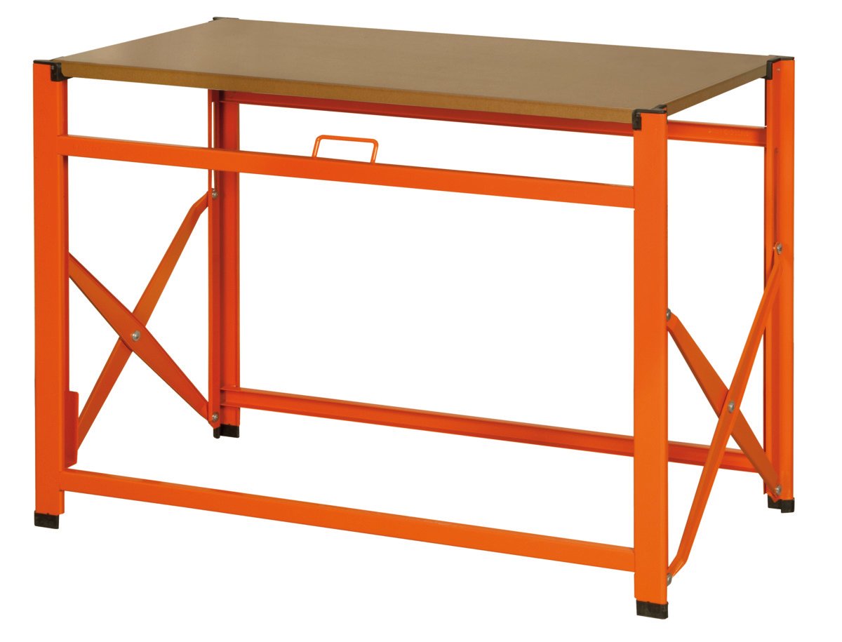 Bahco Draagbare werkbank | metaal met werkblad van MDF | oranje | 1200 mm x 510 mm x 840 mm 1495FWB120TD