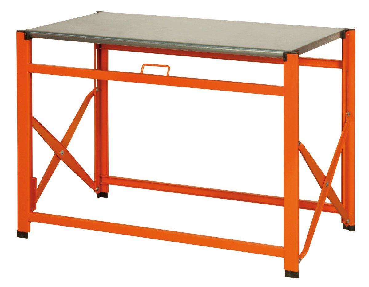 Bahco Draagbare werkbank | metaal met gegalvaniseerd werkblad | oranje | 970 mm x 510 mm x 840 mm 1495FWB097TS