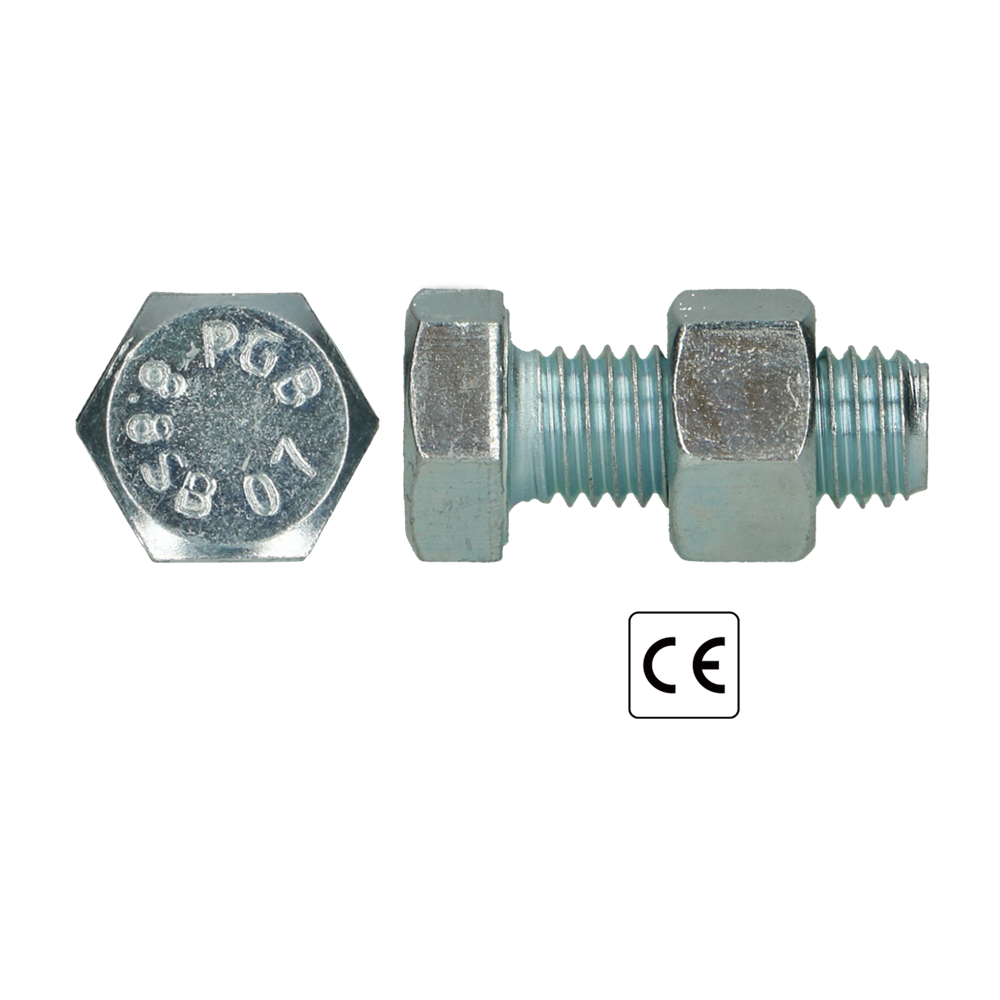 pgb-Europe PGB-FASTENERS | SB-bout CE 8.8 EN15048-1 M20x50 Zn | 25 st F15048801020000503