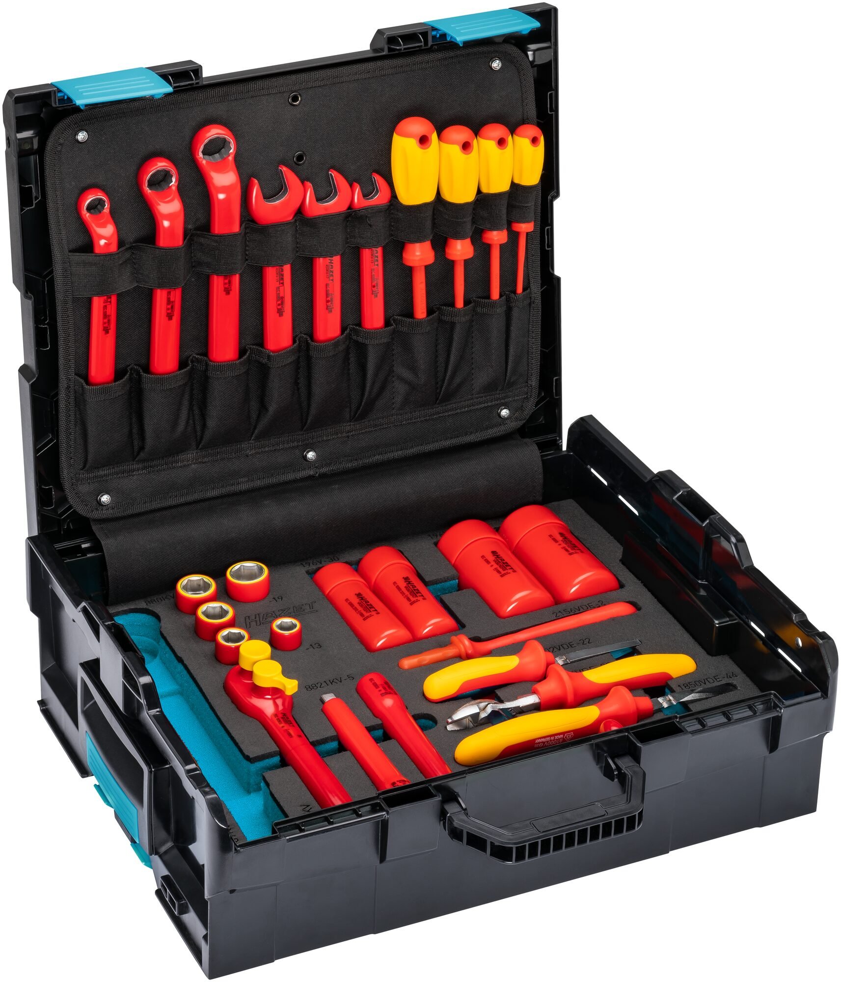 HAZET Gereedschapset | geïsoleerd 150/27 | 3/8 inch (10 mm) vierkant hol | Buiten-zeskant-profiel, Buitentwaalfkant profiel, Sleufprofiel, Kruiskop