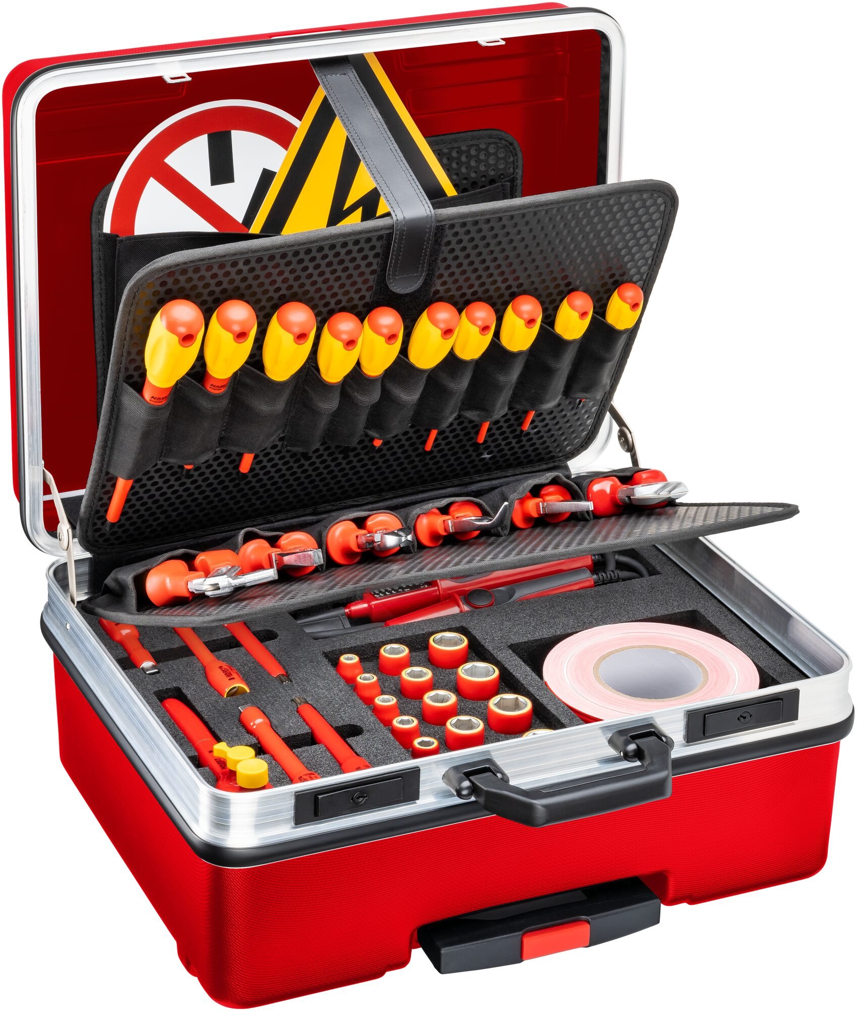 HAZET Hoogspannings-gereedschapset | geïsoleerd 150/52 | 3/8 inch (10 mm) vierkant hol | Sleufprofiel, Kruiskop profiel PH, Binnen-TORX®-profiel |