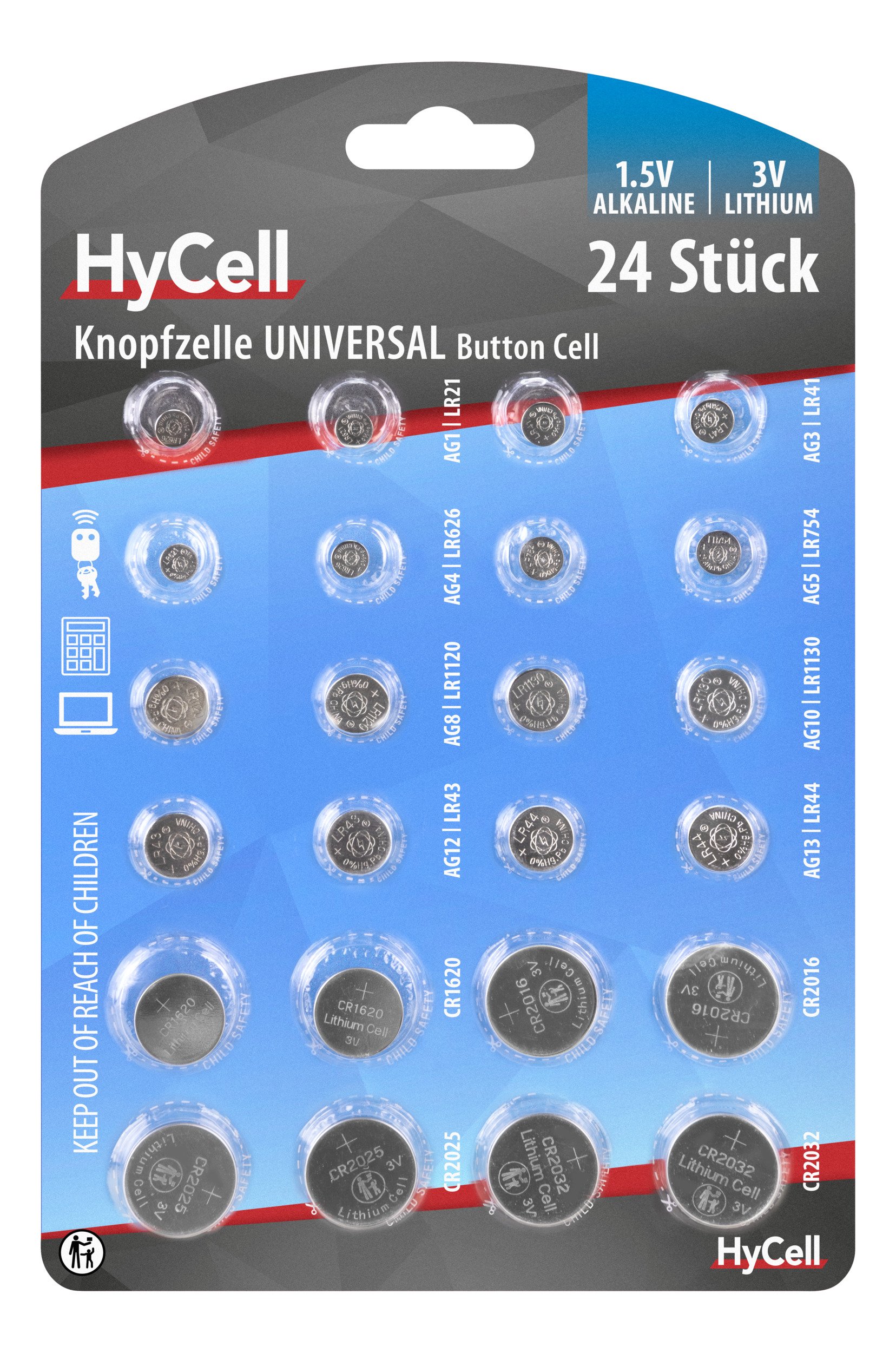 HyCell Knoopcelset Knoopcel 24 stuks