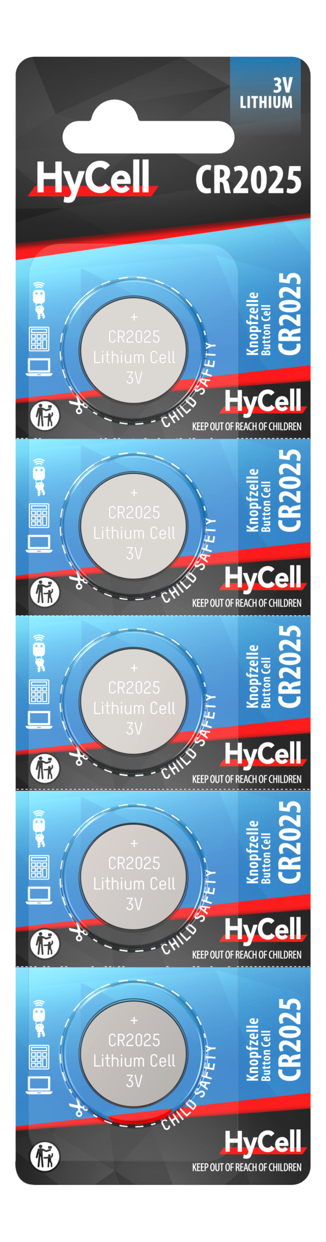 CR2025 Knoopcel Lithium 3 V 140 mAh HyCell 5 stuks