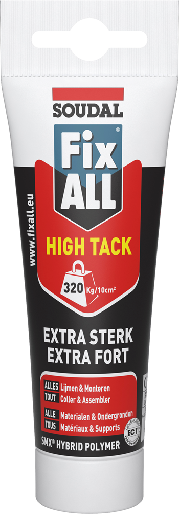 Soudal Fix ALL High Tack | Verlijmingskit | 125 ml | Wit - 153975