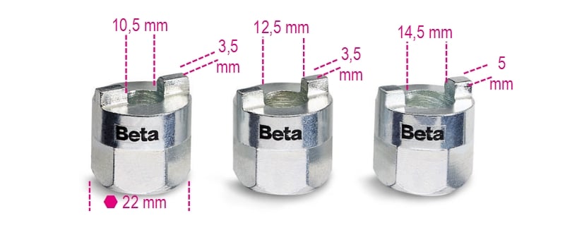Beta 3-delig set speciale doppen voor schokdempermoeren 1557/S3 - 015570010