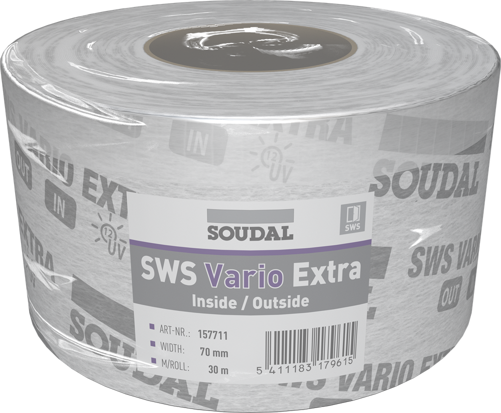 Soudal SWS Vario Extra | Vochtregulerende folie | 100 mm x 30 m | Wit - 157712