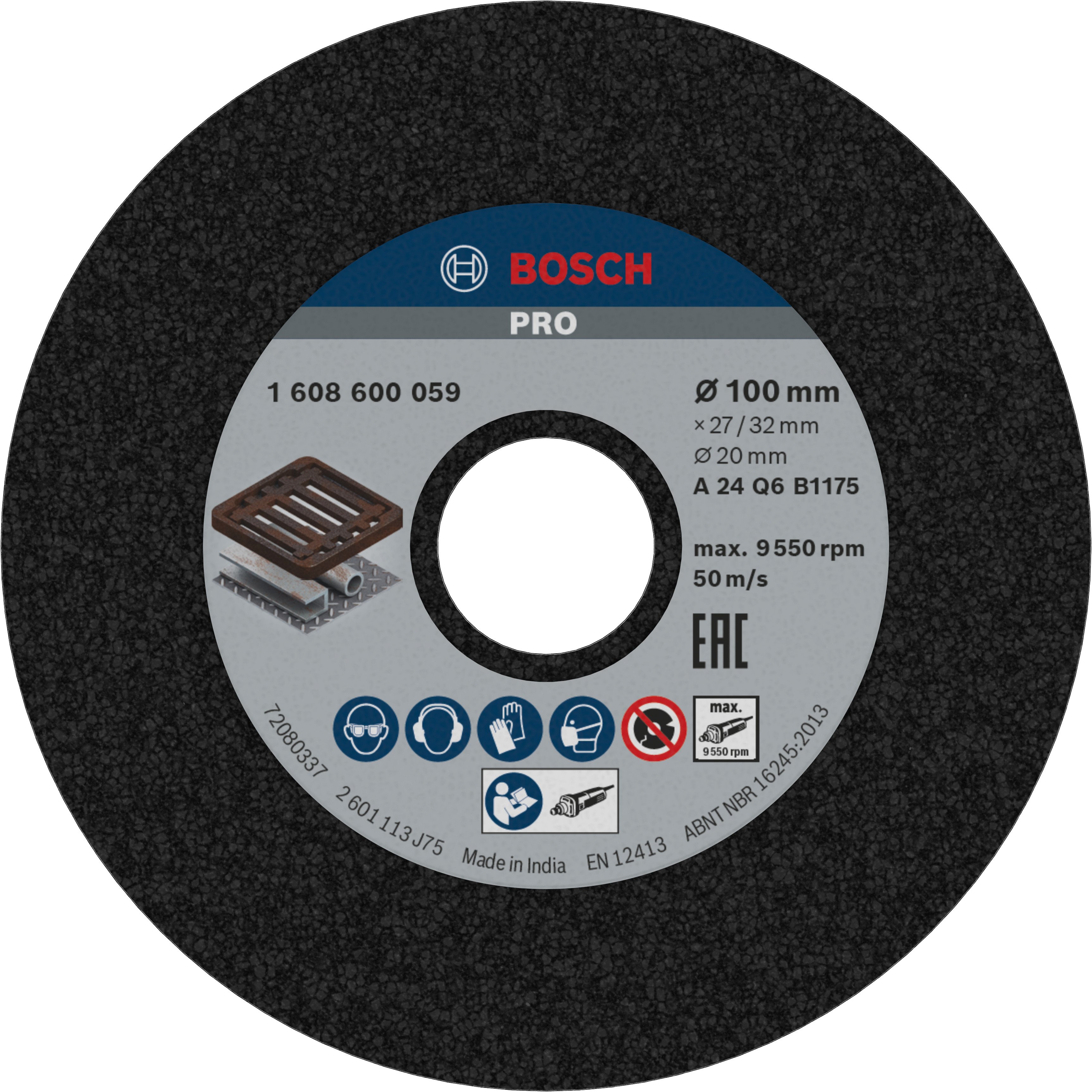 Bosch Accessoires Afbraamschijf voor rechte slijpmachine 100 mm, 20 mm, 24 1st - 1608600059