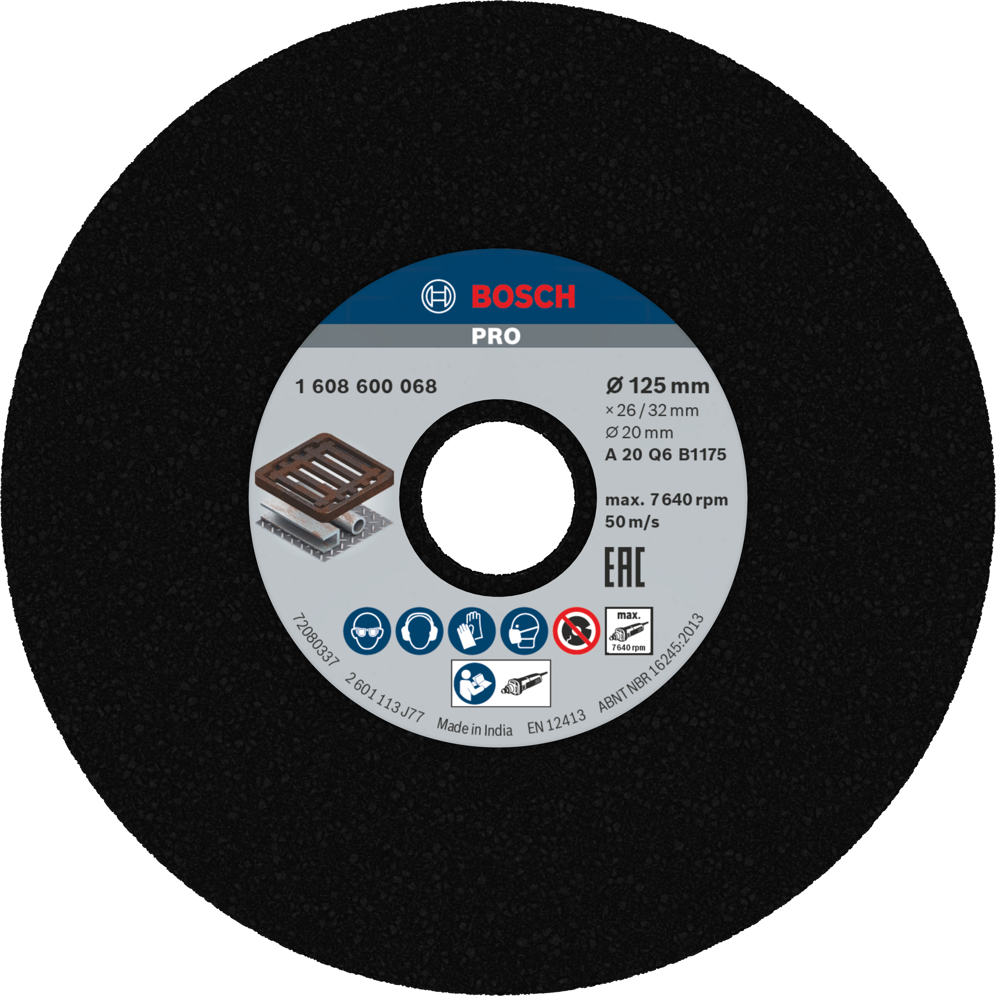 Bosch Accessoires Afbraamschijf voor rechte slijpmachine 125 mm, 20 mm, 20 1st - 1608600068