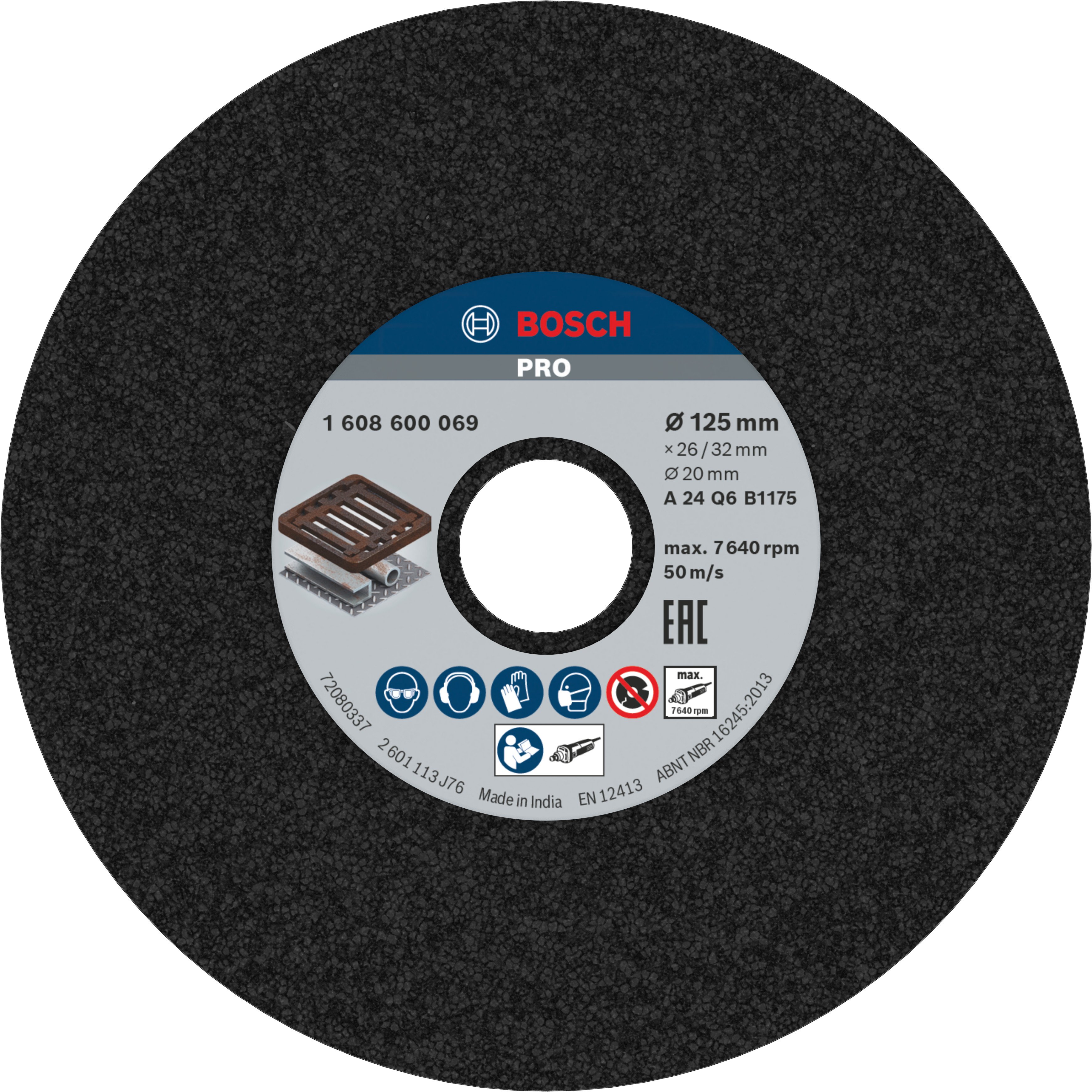 Bosch Accessoires Afbraamschijf voor rechte slijpmachine 125 mm, 20 mm, 24 1st - 1608600069