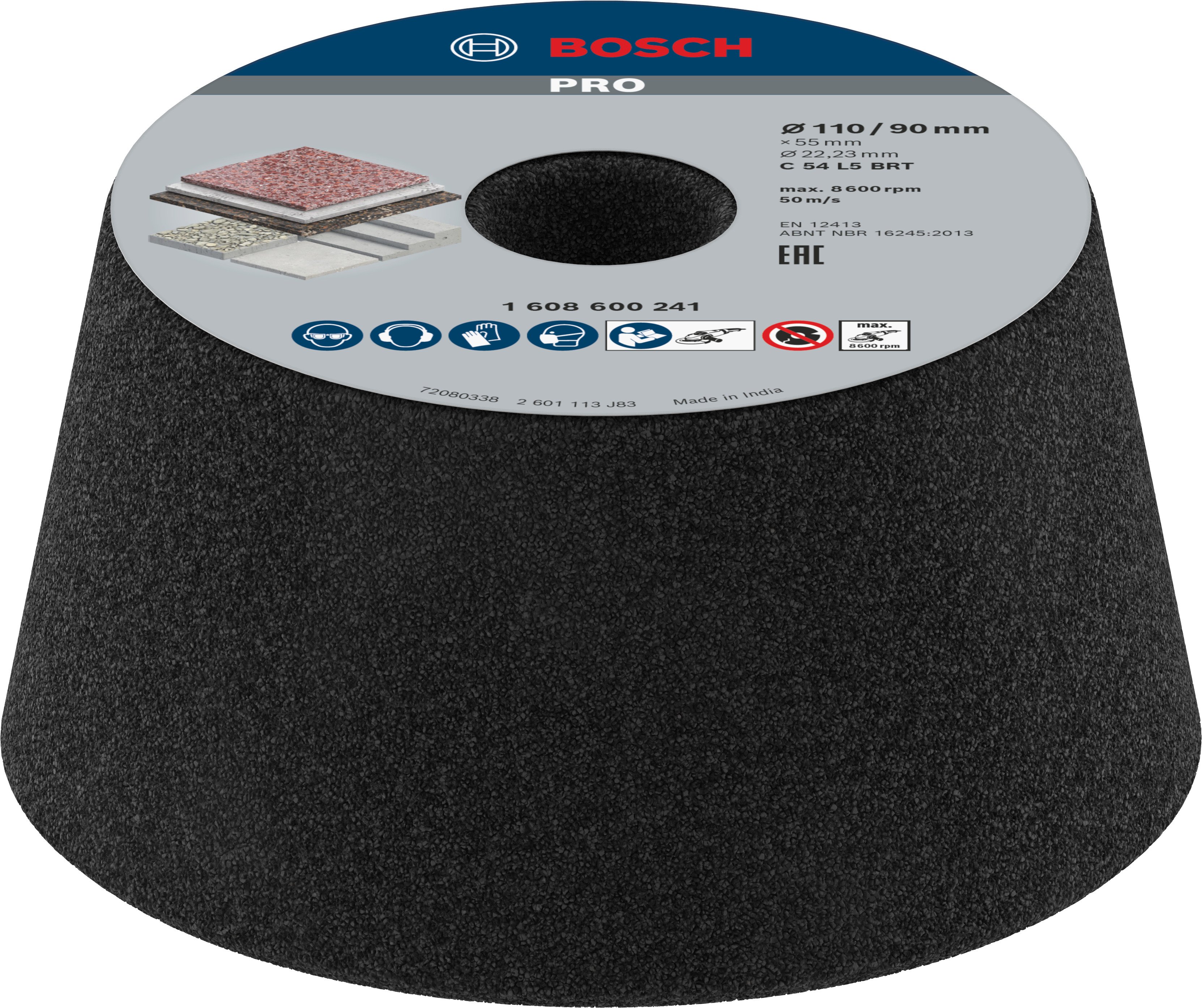 Bosch Accessoires Schuurkom, conisch - steen/beton 90 mm, 110 mm, 55 mm, 60 1st - 1608600241