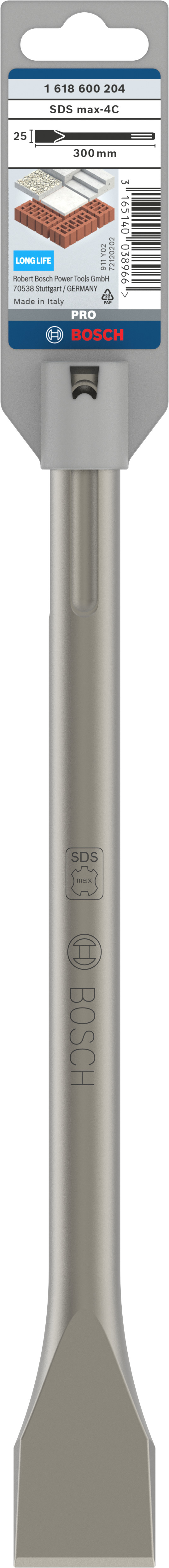 Bosch Accessoires PRO SDS max-4C Flat Chisel | 25 x 300 mm - 1618600204