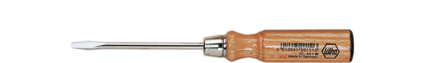 Wiha 1622 Houten schroevendraaier sleufkop 4.5 mm x 90 mm - 00151