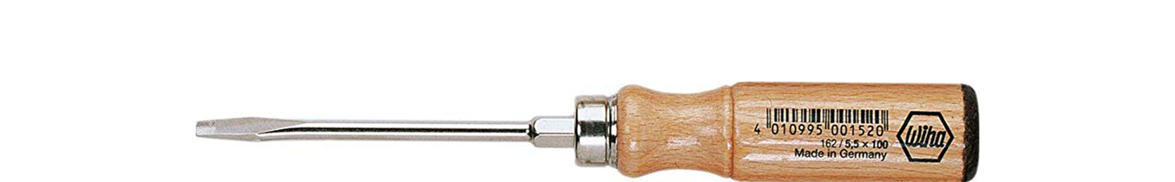 Wiha 1623 Houten schroevendraaier sleufkop 5.5 mm x 100 mm - 00152