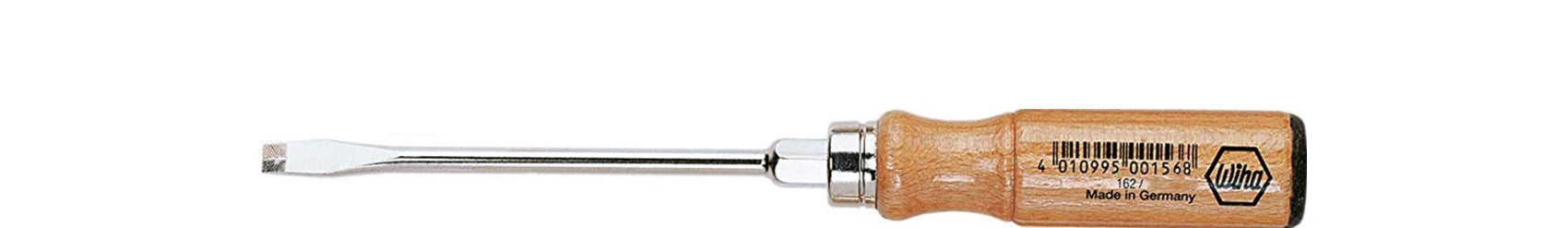 Wiha 1626 Houten schroevendraaier sleufkop 10.0 mm x 175 mm - 00156