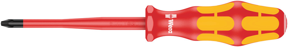 Wera 162 iSS PH VDE geïsoleerde Phillips Schroevendraaier, kling met gereduceerde diameter, extra smalle handgreep, PH 2 x 100 mm - 1 stuk(s) -