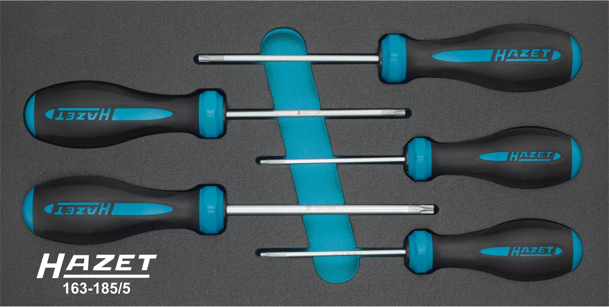 HAZET Schroevendraaierset HEXAnamic® 163-185/5 - Tamper resistant TORX®-profiel - 5-delig - T10 H - T30 H