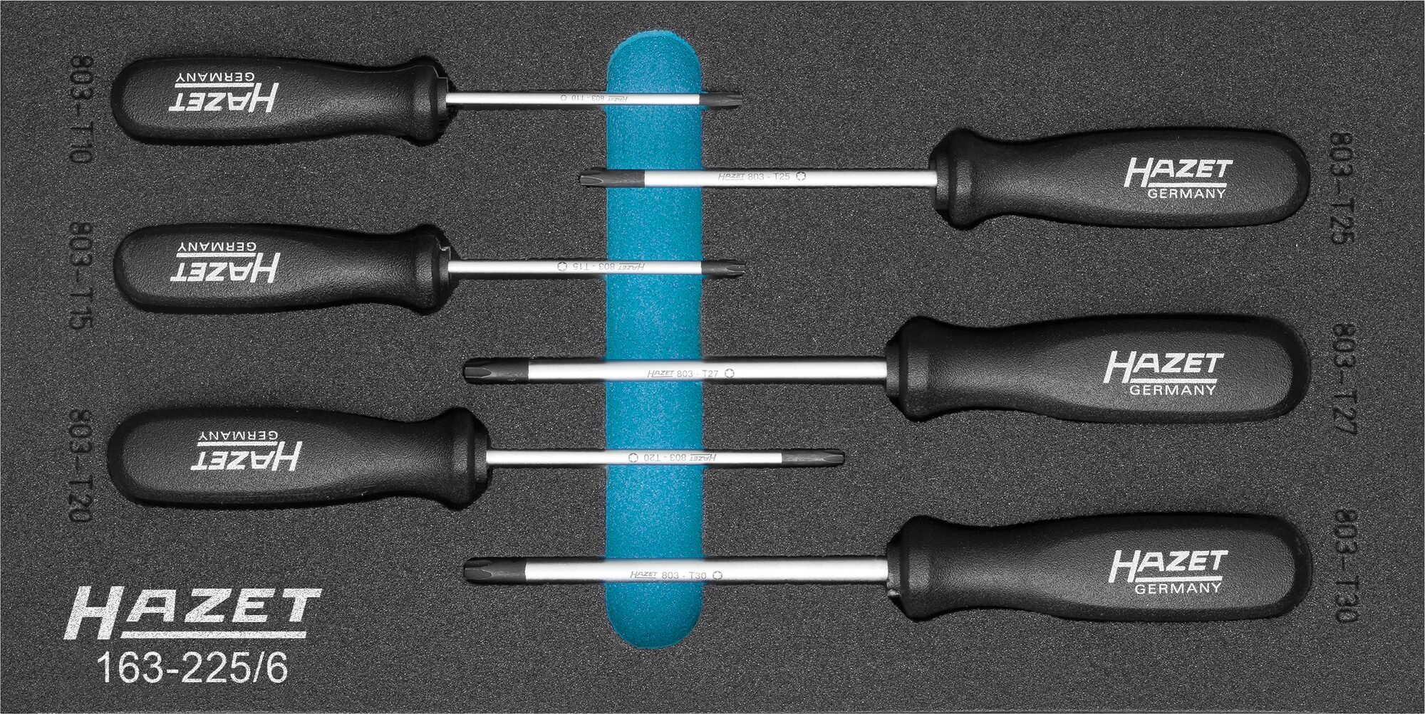 HAZET Schroevendraaierset - TORX® 163-225/6 - Binnen-TORX®-profiel - 6-delig - T10 - T30