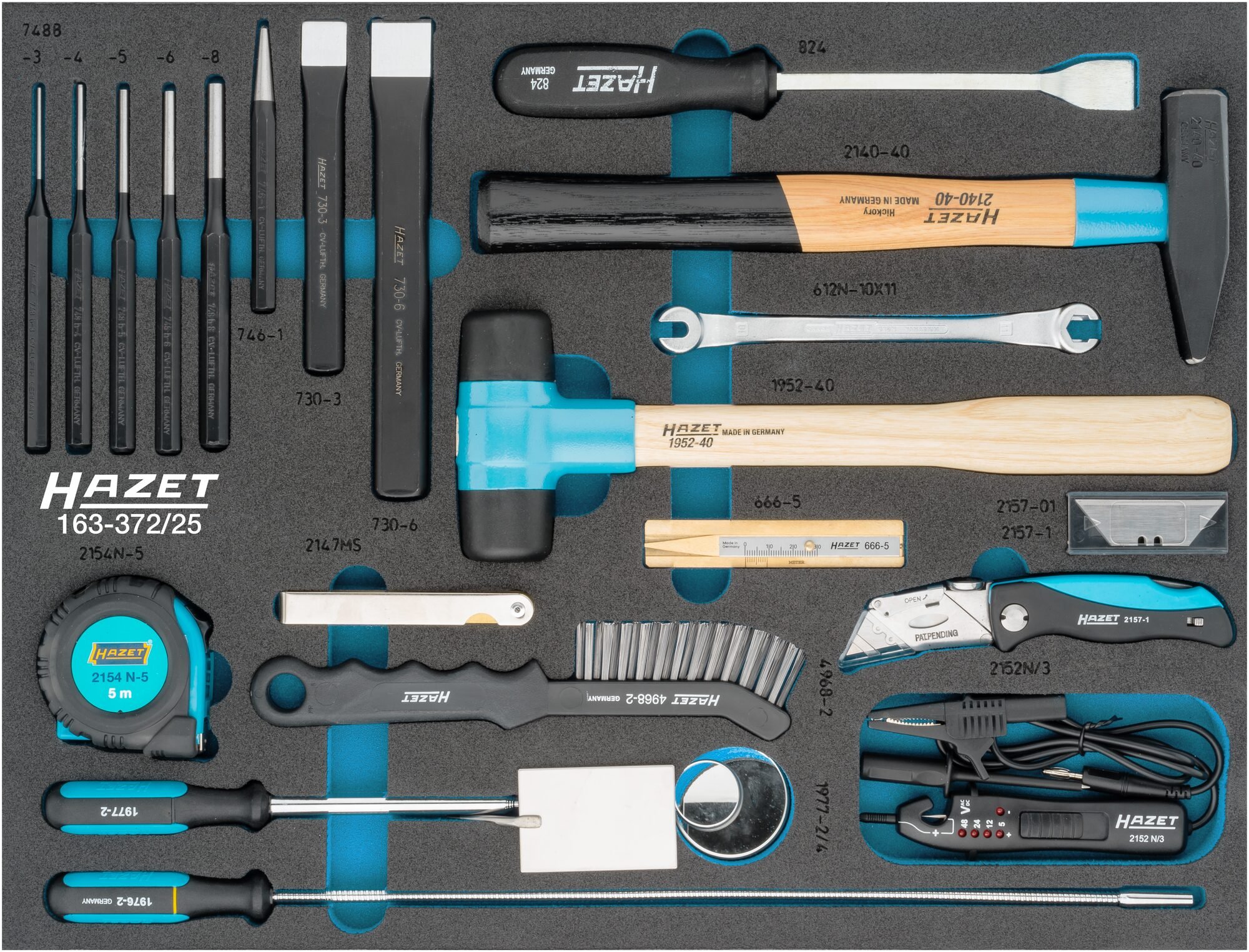 HAZET Universele set 163-372/25 · Buiten-zeskant-profiel · 25-delig