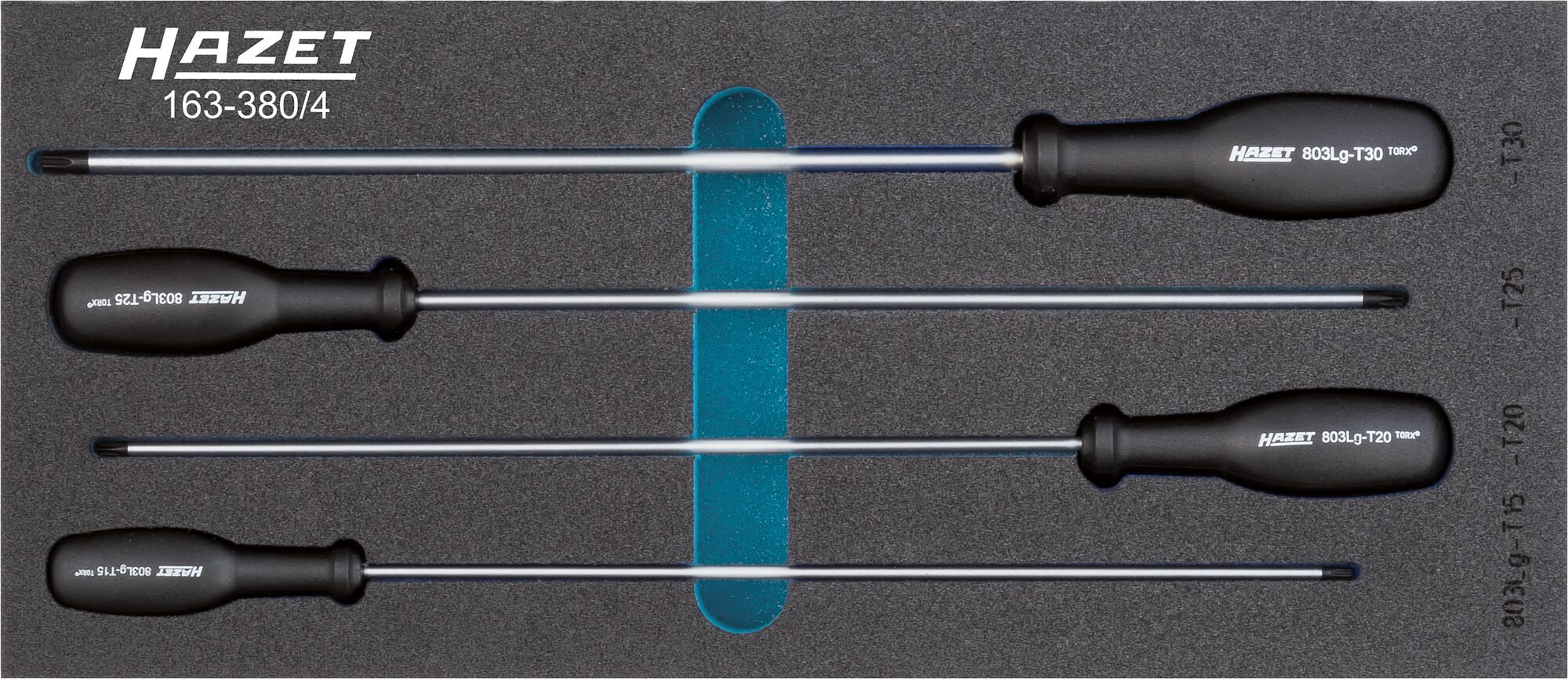 HAZET Schroevendraaierset · TORX® 163-380/4 · Binnen-TORX®-profiel · 4-delig · T15 · T20 · T25 · T30