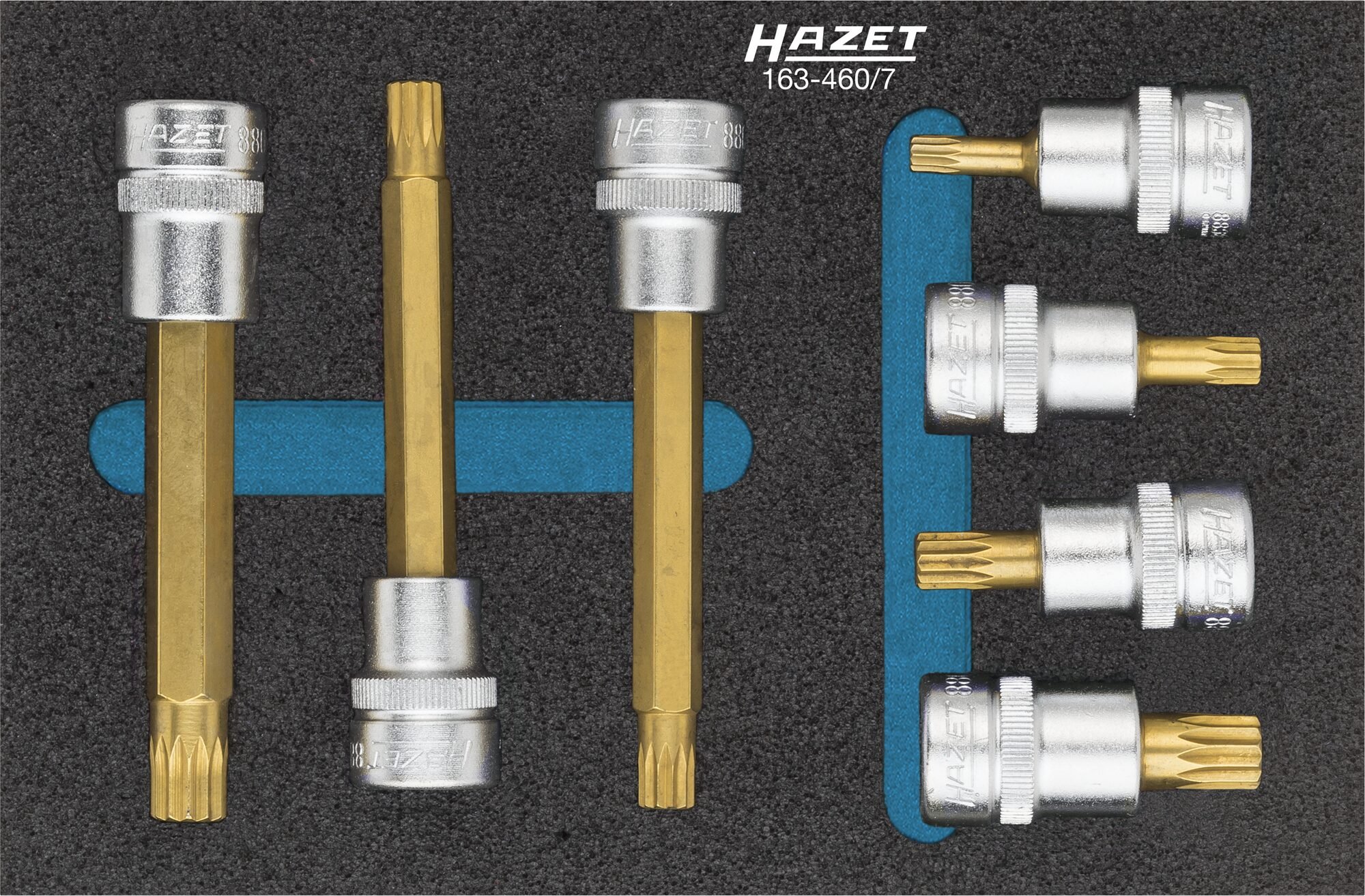 HAZET Dopsleutelbitset 163-460/7 - 3/8 inch (10 mm) vierkant hol - Binnenveeltandprofiel XZN - 7-delig - M5 - M10